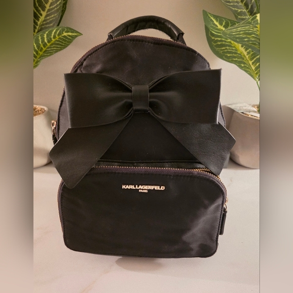 Karl Lagerfeld Handbags - Karl Lagerfeld Black Bow Backpack